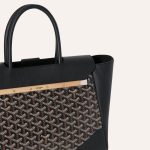 Goyard Saigon Tote Black Goyardine Canvas Palladium Hardware - Image 6